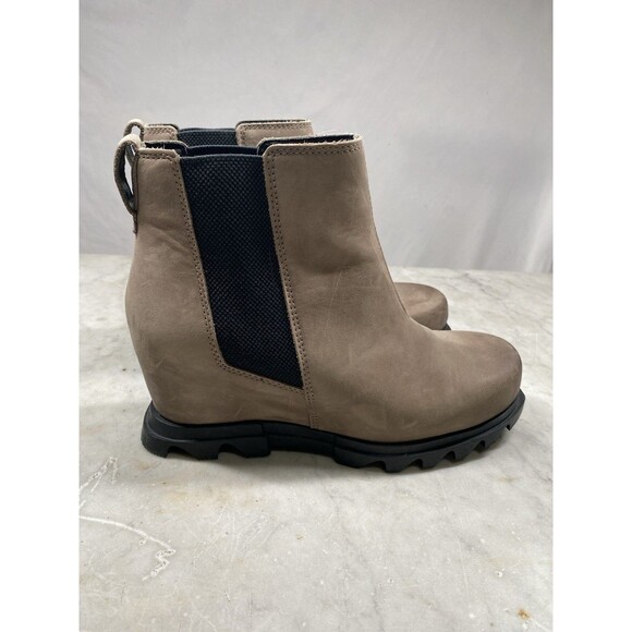 Sorel Joan Of Arctic Boots Women’s  8.5 Wedge Chelsea Slip-On Brown Suede - Picture 3 of 12